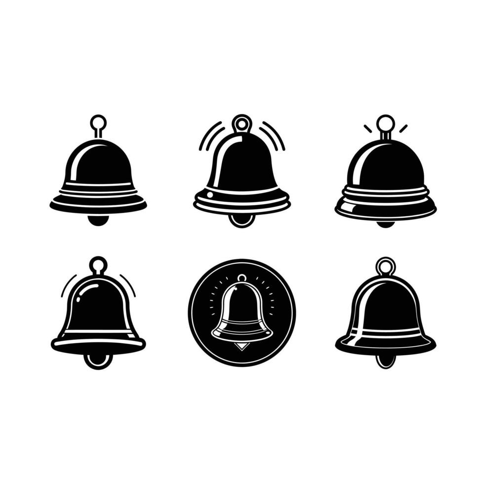 Reception Bell Icon - and Linocut Silhouette Design vector