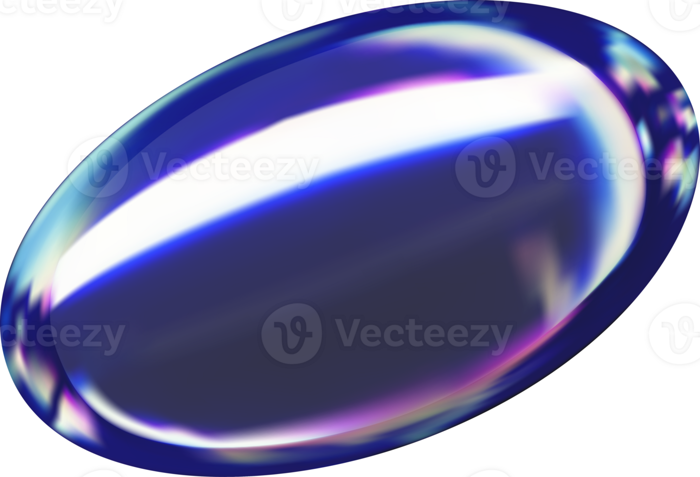 3d holographic geometric figure, glass shape ellipse png
