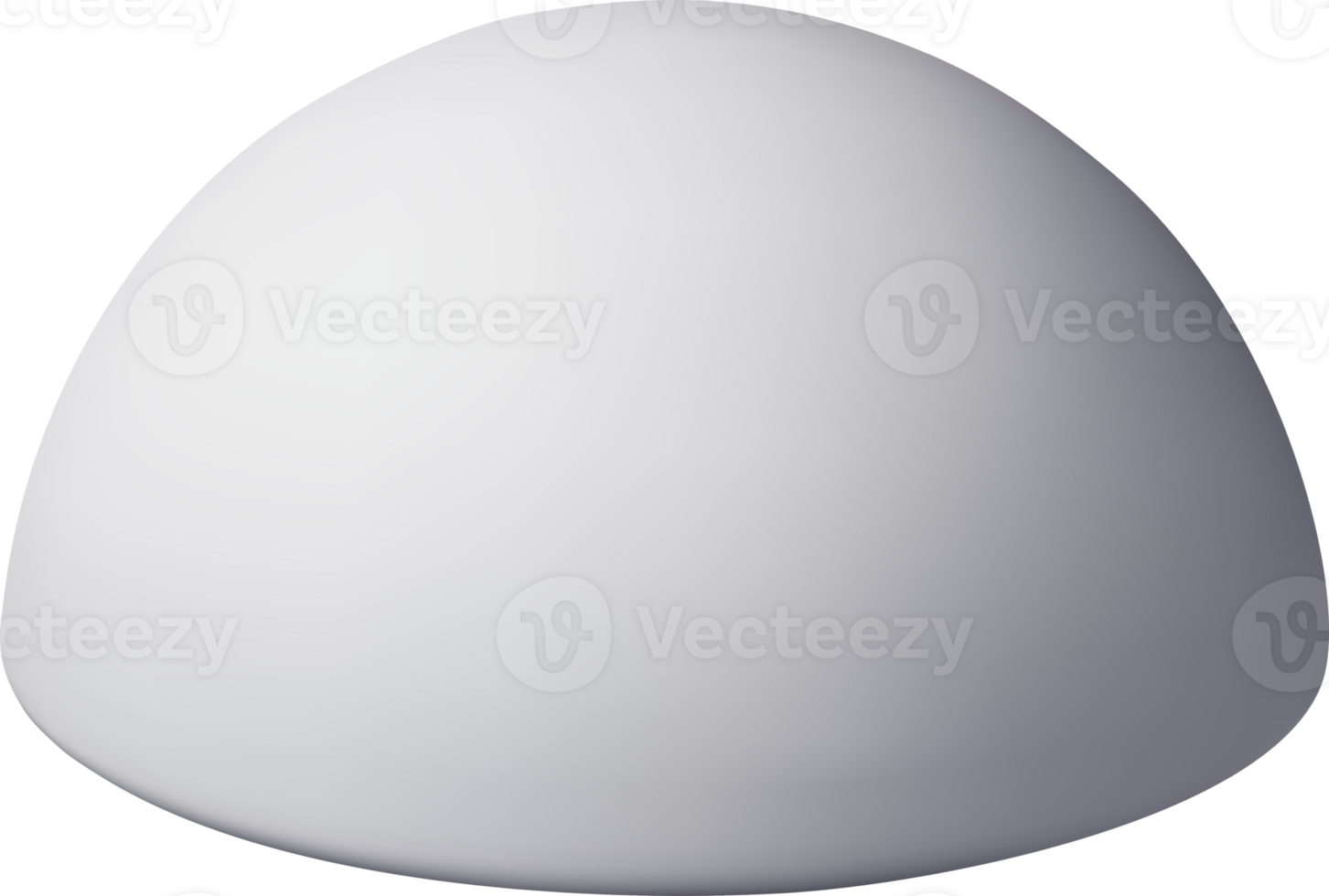 3d white simple semicircle figure png