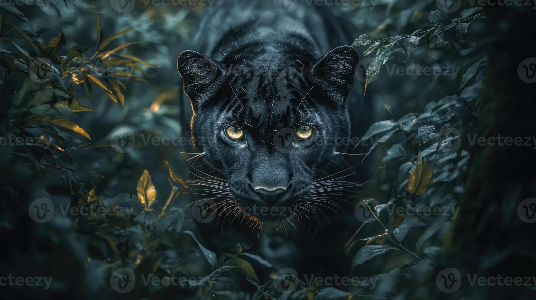 Black panther in the jungle photo