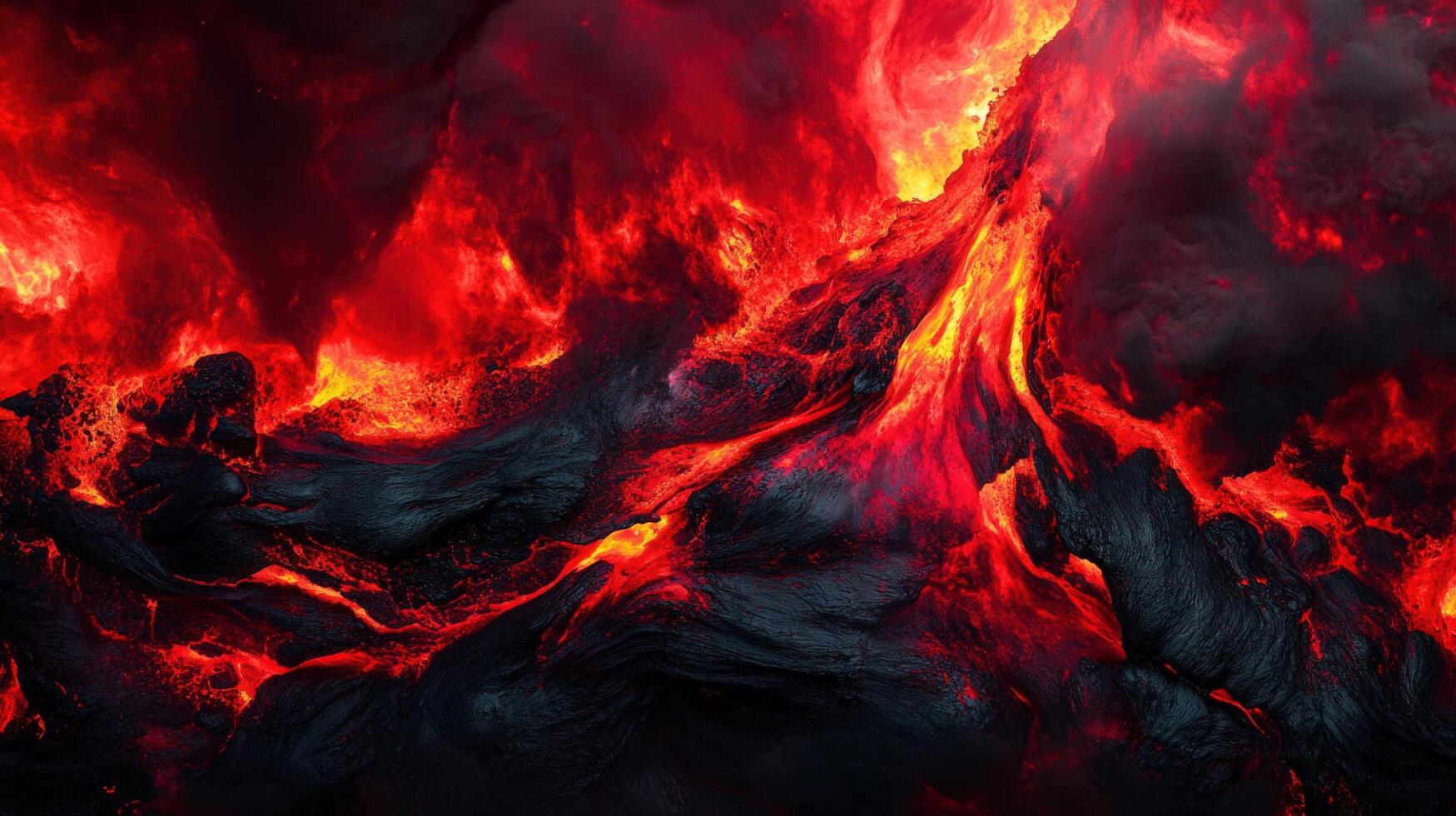 A lava flow is shown in this image photo