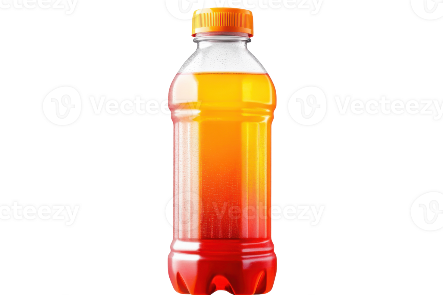 Orange And Red Gradient Plastic Bottle On Transparent Background png