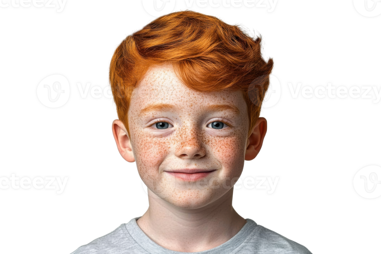 Redhead Boy With Freckles On Transparent Background png
