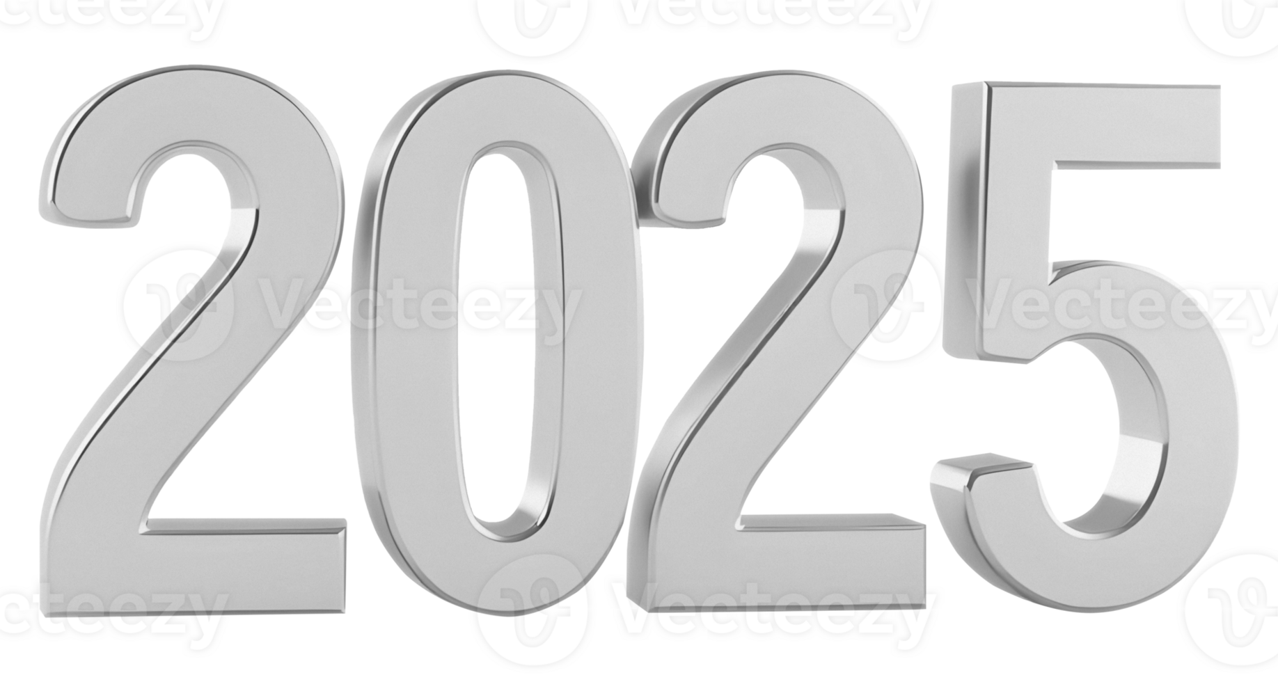 3D render number 2025 png