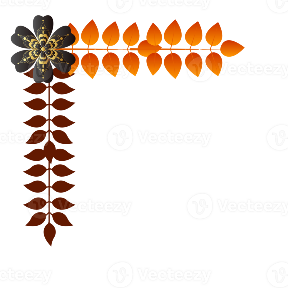 Flower and Leaves border png