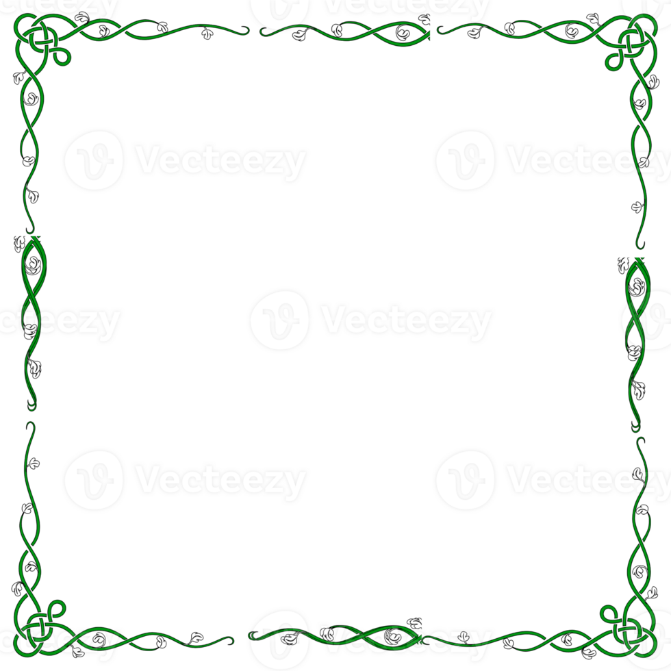 Green color pattern frame png