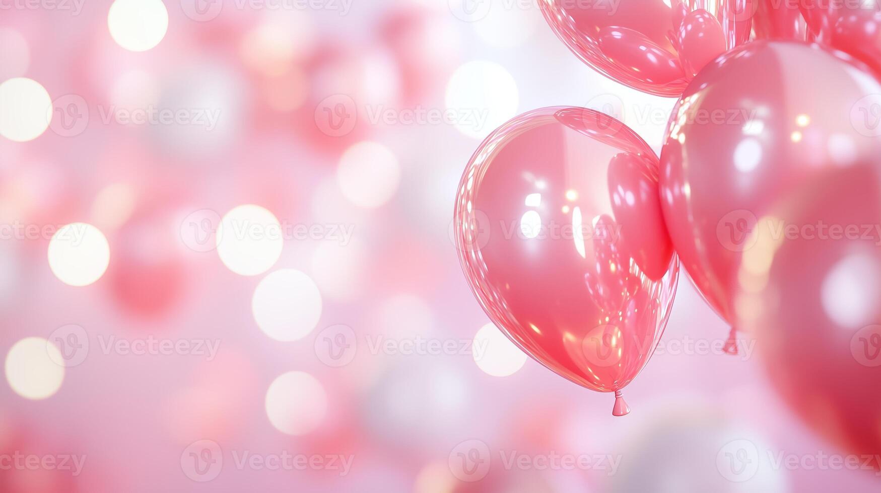 pink balloons on a pink background photo