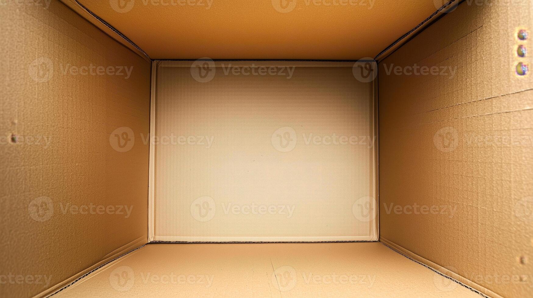 an empty cardboard box with a white background photo