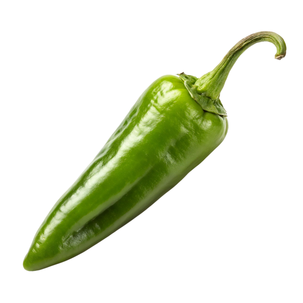 green chili is isolated on the transparent background png