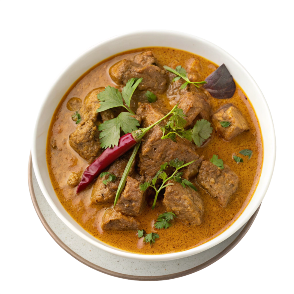 top view mutton kadhahi isolated on transparent background png