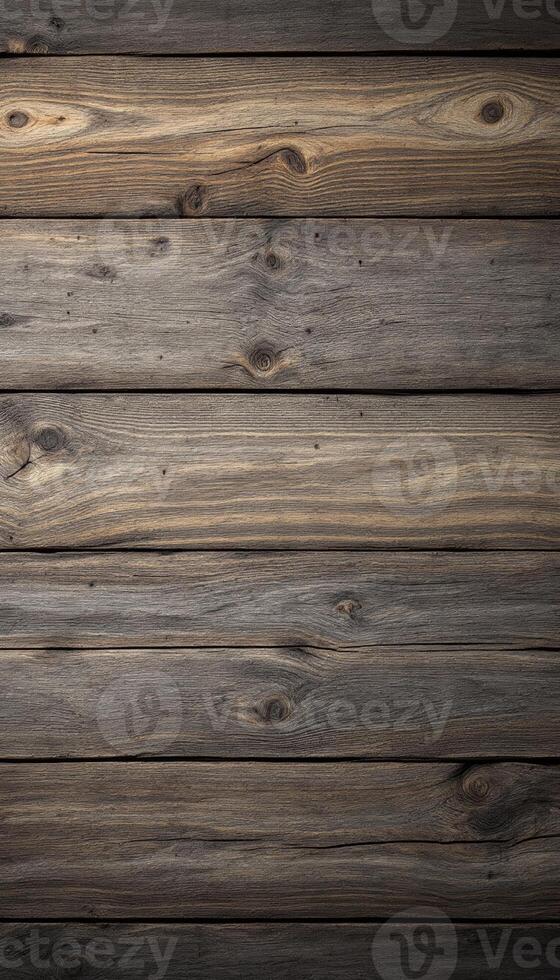 Aged Wood Plank Background with Knots and Visible Grain for Rustic Design Elements photo