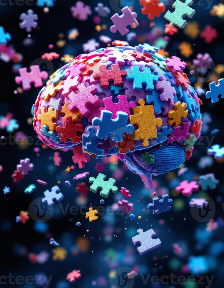 A Colorful Puzzle of the Mind, Exploring the Complexity of Human Cognition and Thought photo