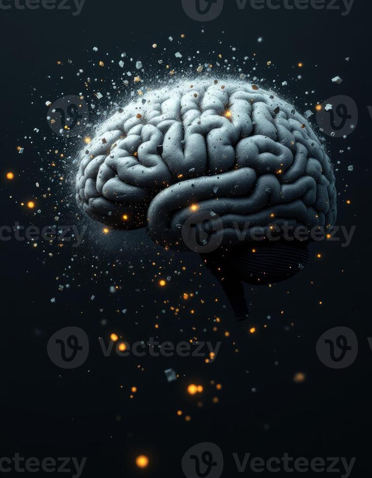 The Fragile Mind, A Conceptual Rendering of Cognitive Disruption and Neural Activity photo