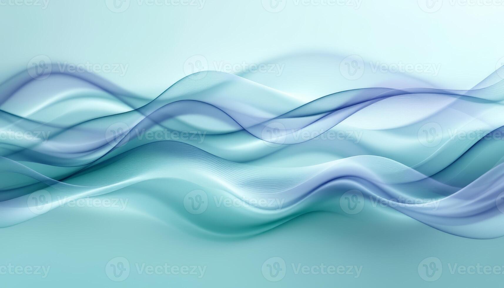 Ethereal Teal and Blue Waves of Motion Abstract Background with Light and Fluidity photo