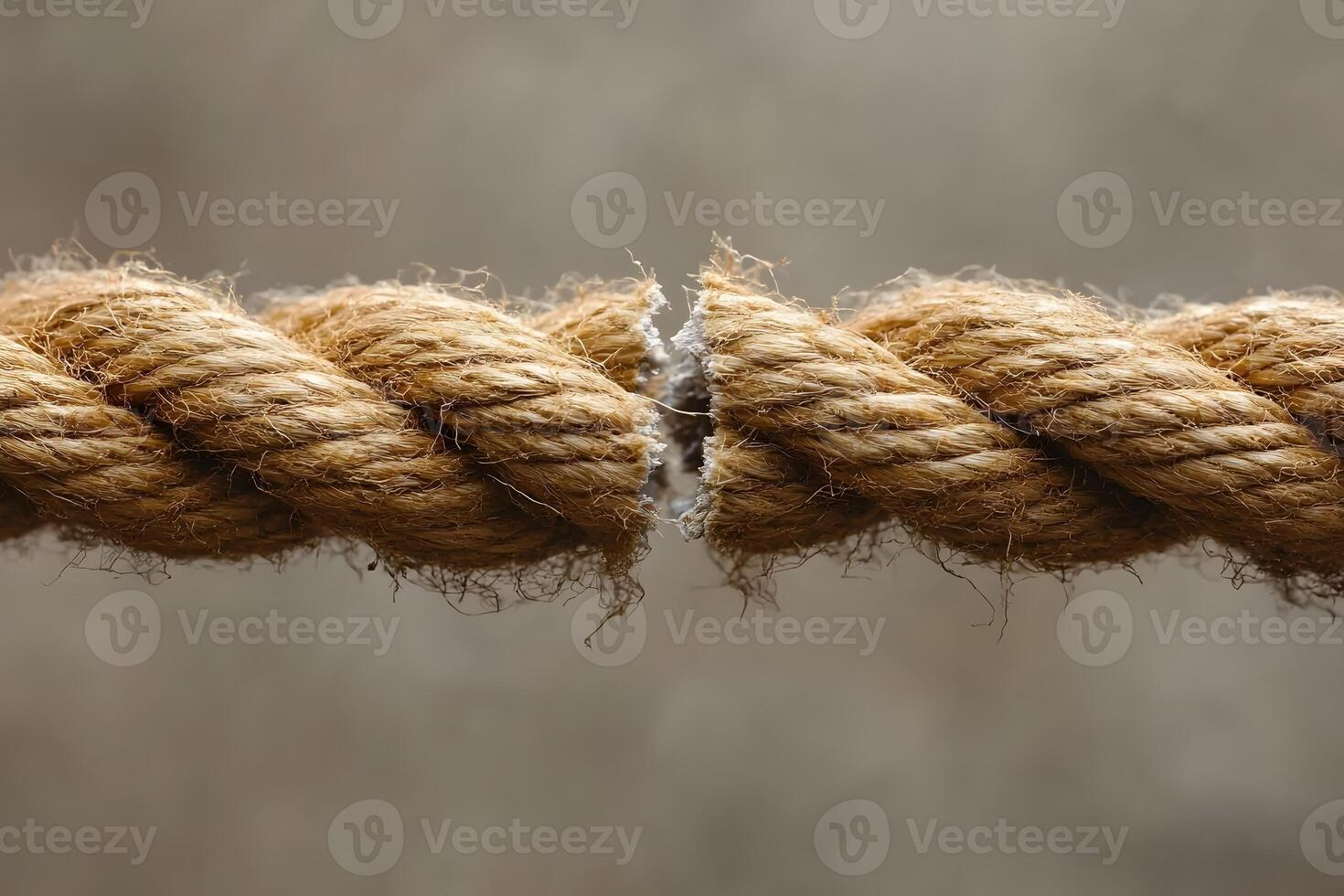 Tension and Resilience Frayed Rope Symbolizing Strength and Pressure photo