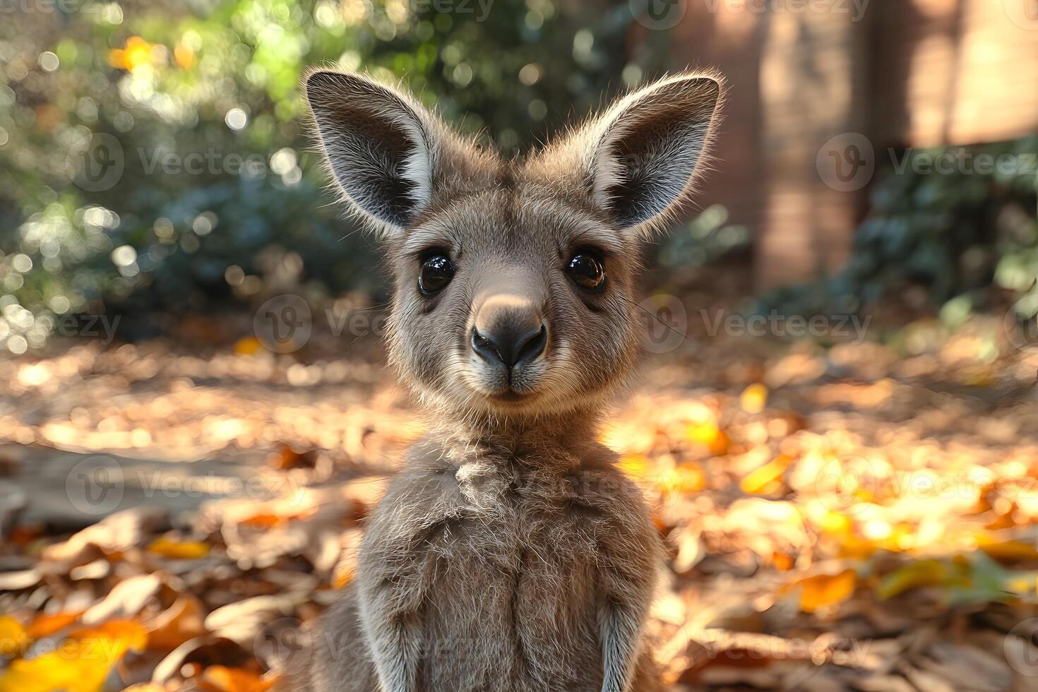 Adorable Kangaroo in Autumn Forest Setting for Wildlife Photography Inspiration photo