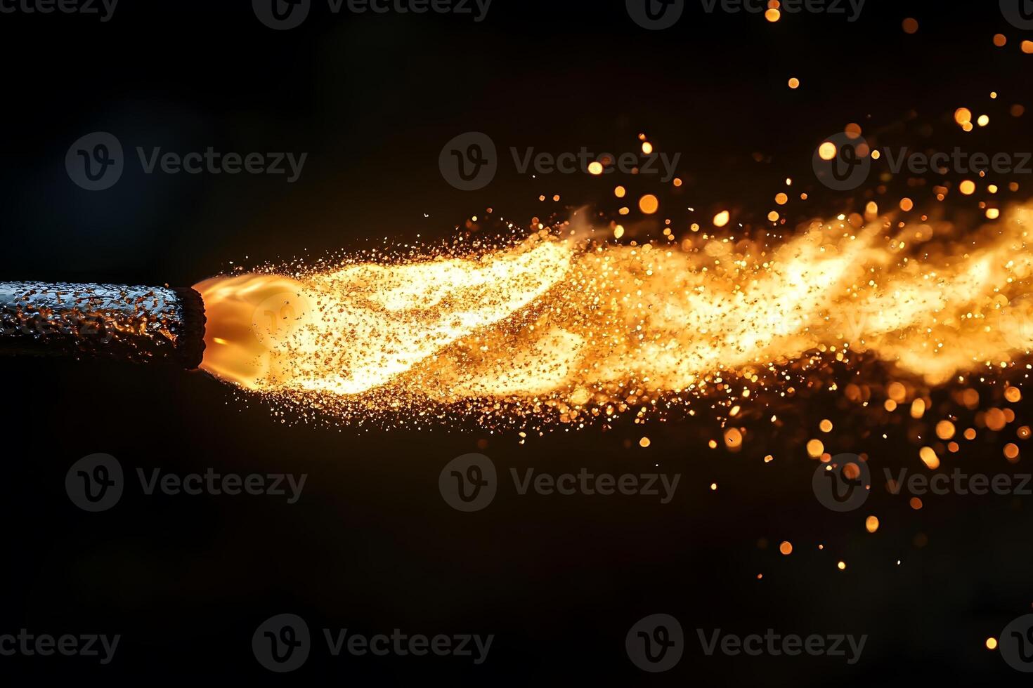 Fiery Explosion Torch Effect with Sparkling Flames for Dynamic Design Projects photo