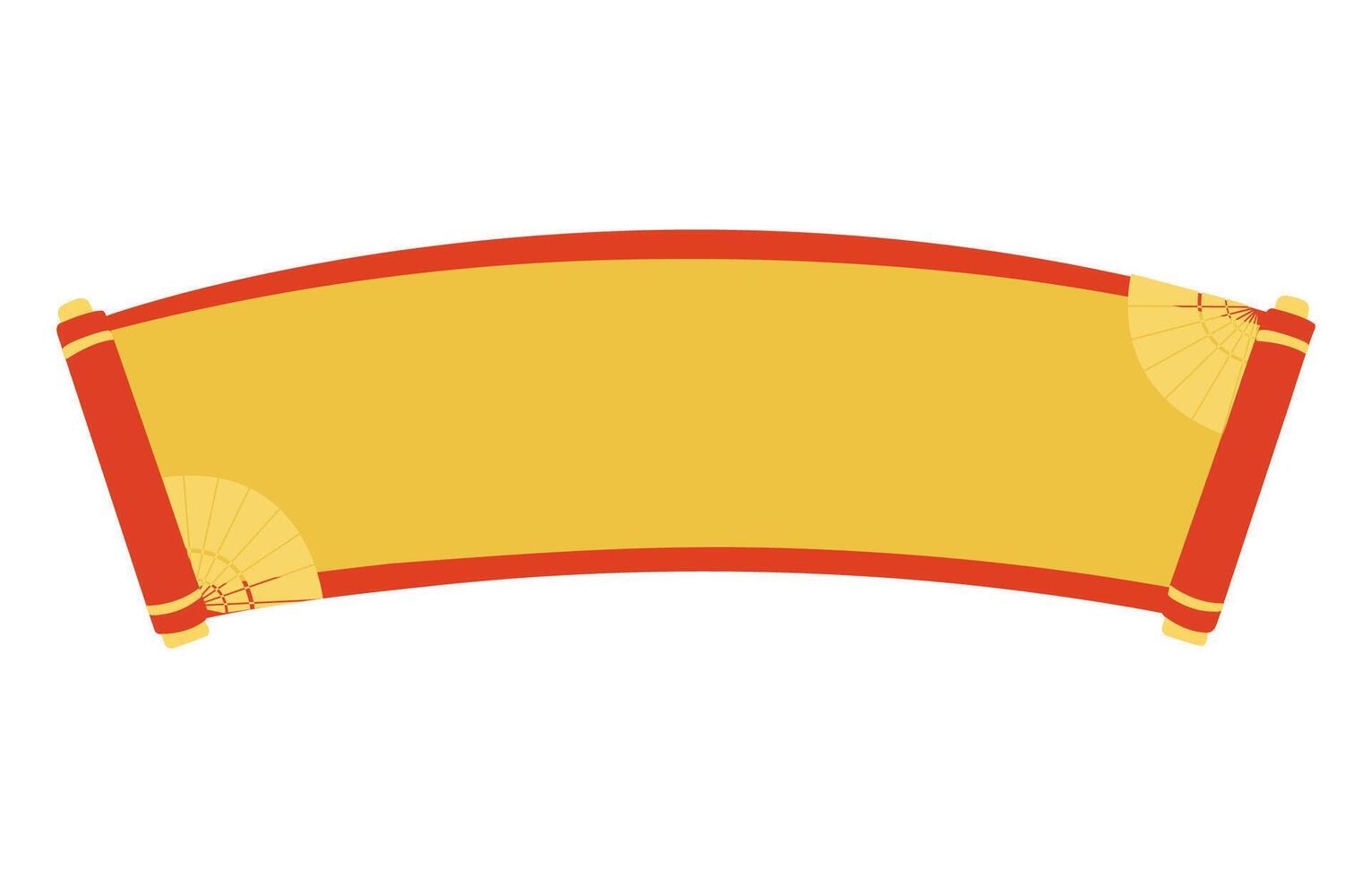 Traditional Chinese Scroll with Gold Background and Red Borders vector