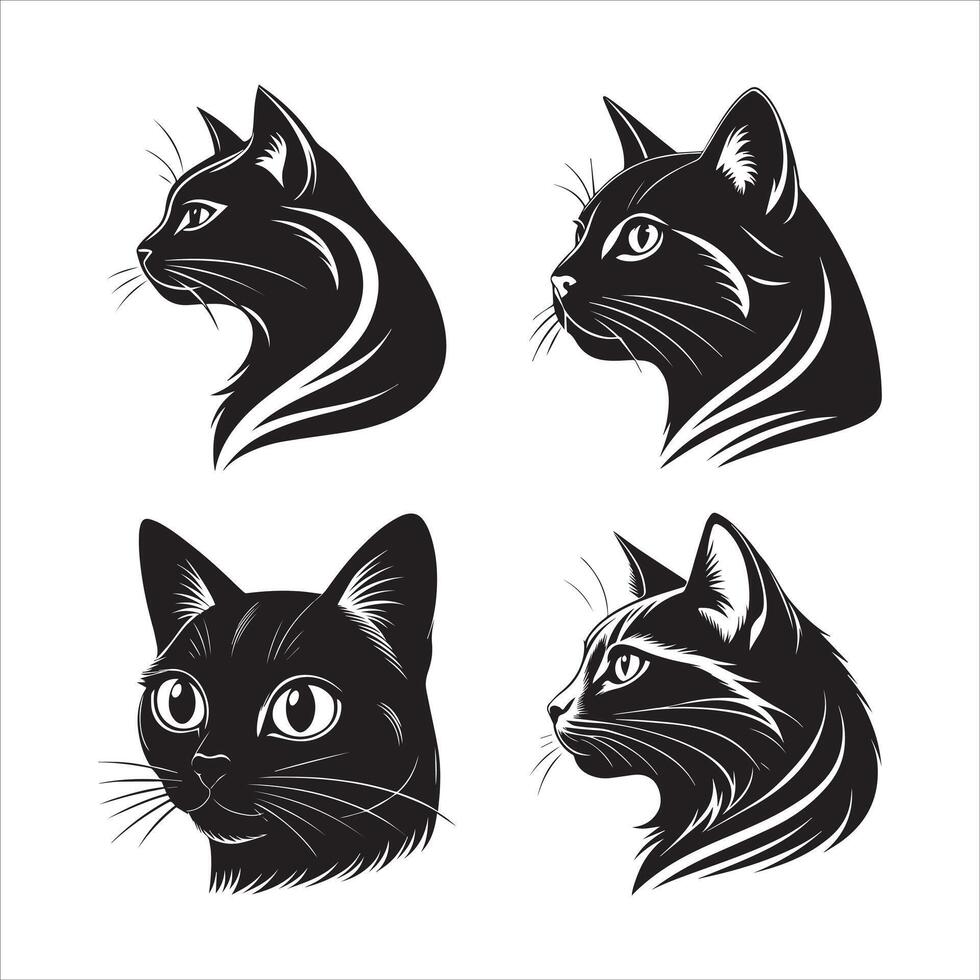 cat head silhouette vector
