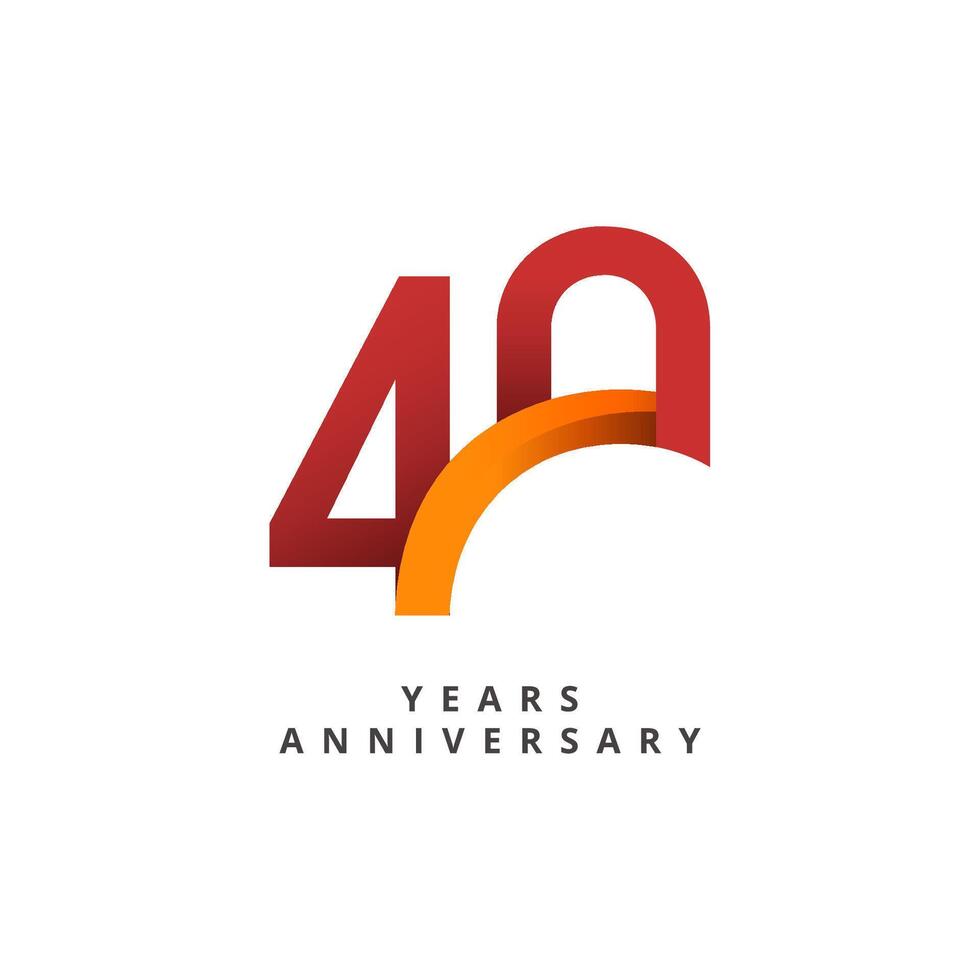 40 years anniversary template design vector