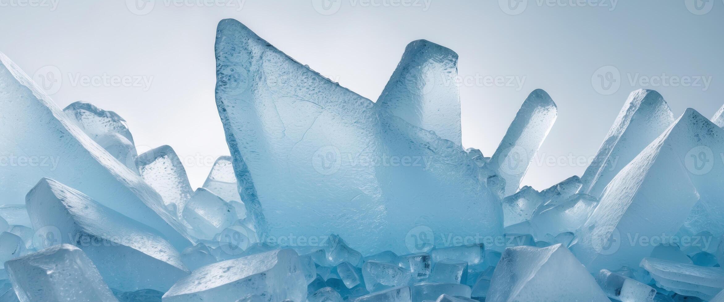 blue ice texture , copy space concept for wallpaper or background. photo