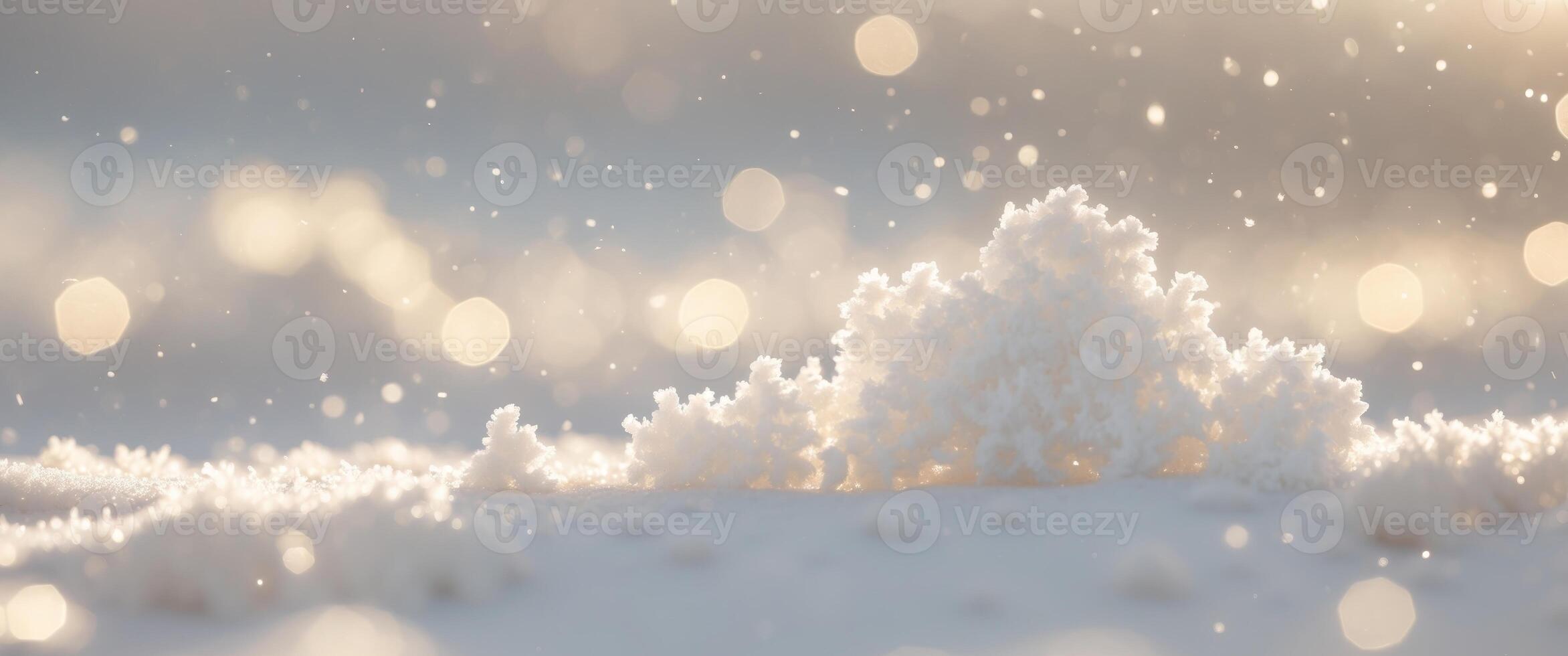 Snow texture under soft light with sparkle effects. photo