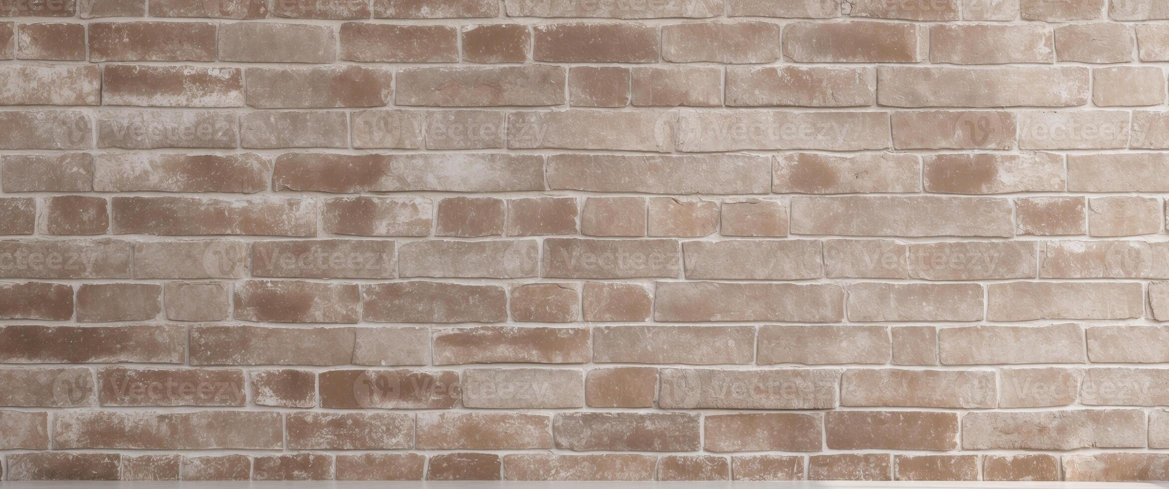Weathered brown brick wall texture for backgrounds and design with ample space for text or graphic overlays. photo