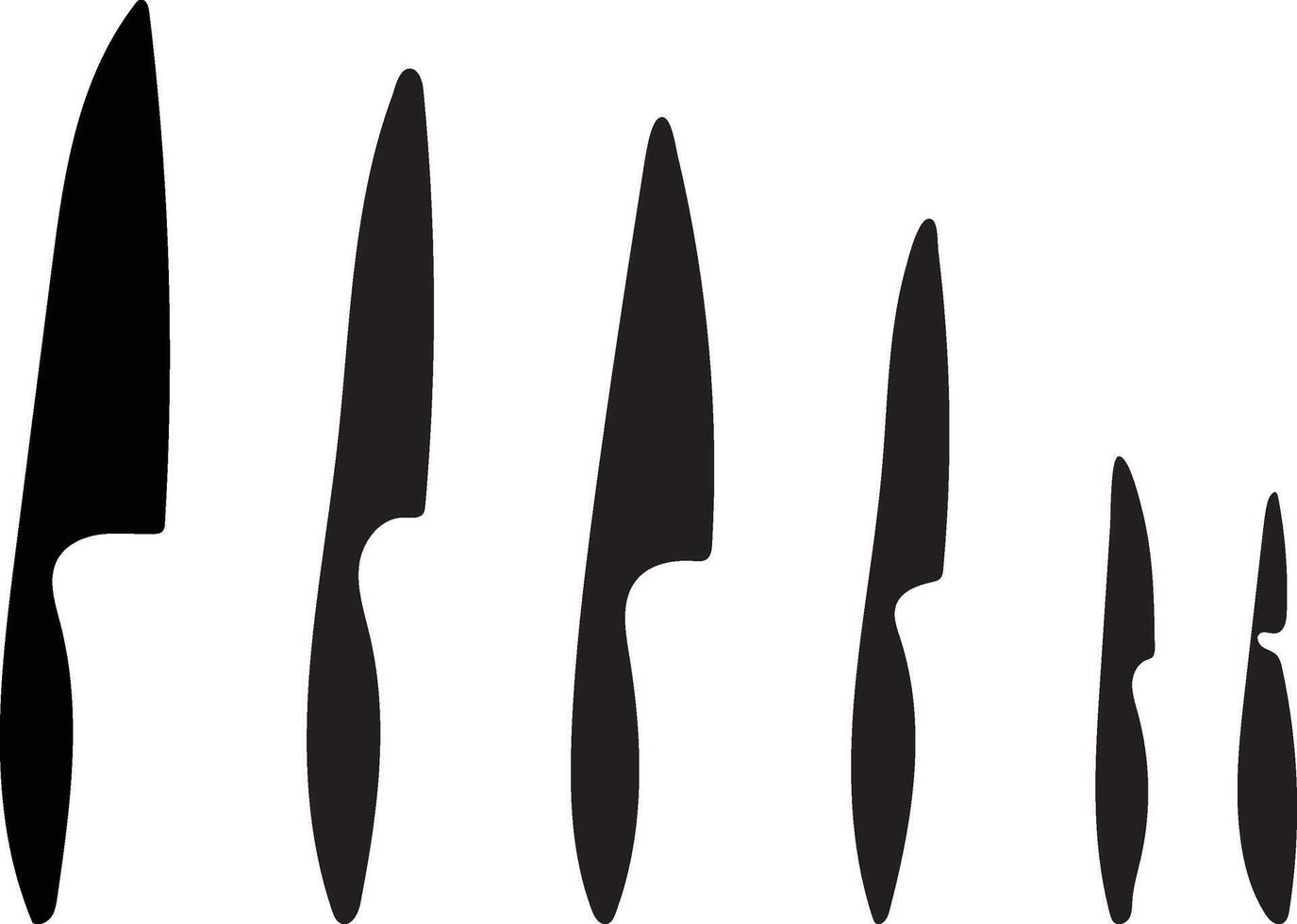 knifes silhouette icon set with white background vector