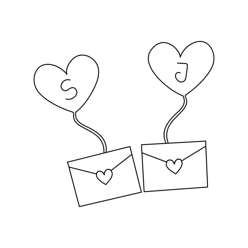 The simplicity of love letter single-line art beautifully represents the depth of affection and the timeless act of writing love letters. vector