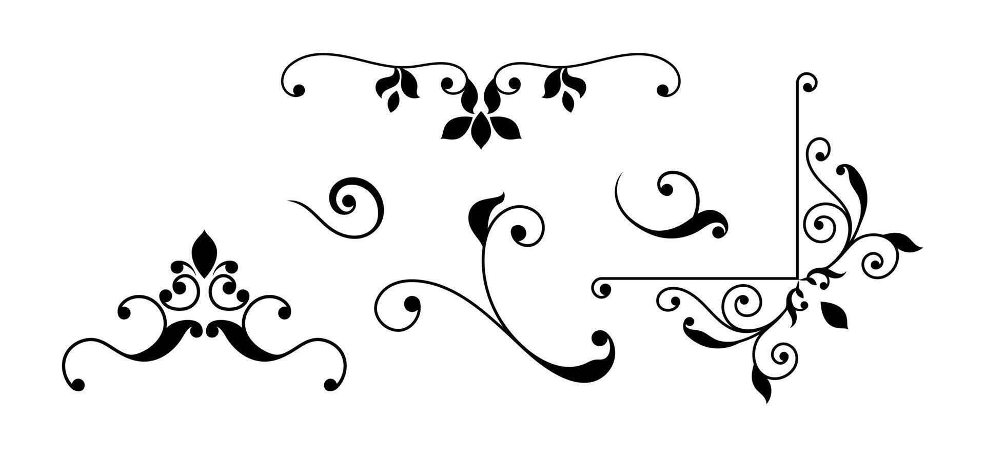 Vintage Set. Floral elements for design invitations. vector