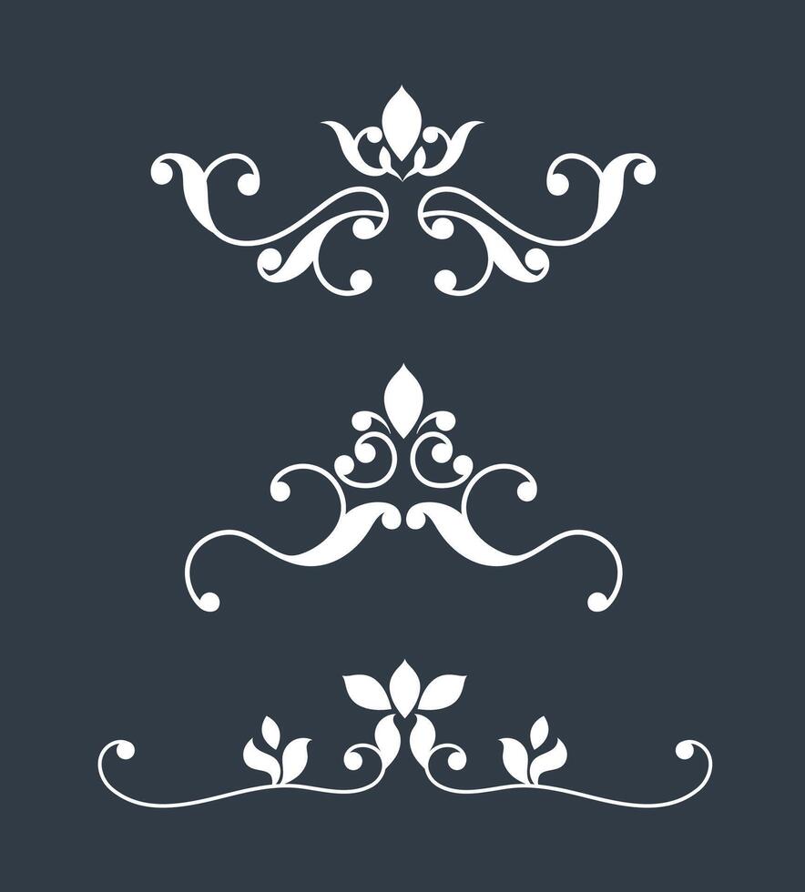 boutiques floral swirls, border, divider elements for design invitations vector