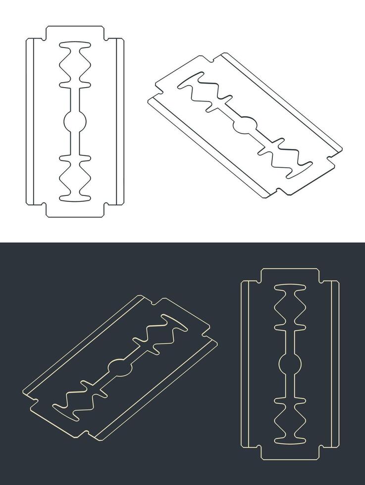 Razor blade illustrations vector