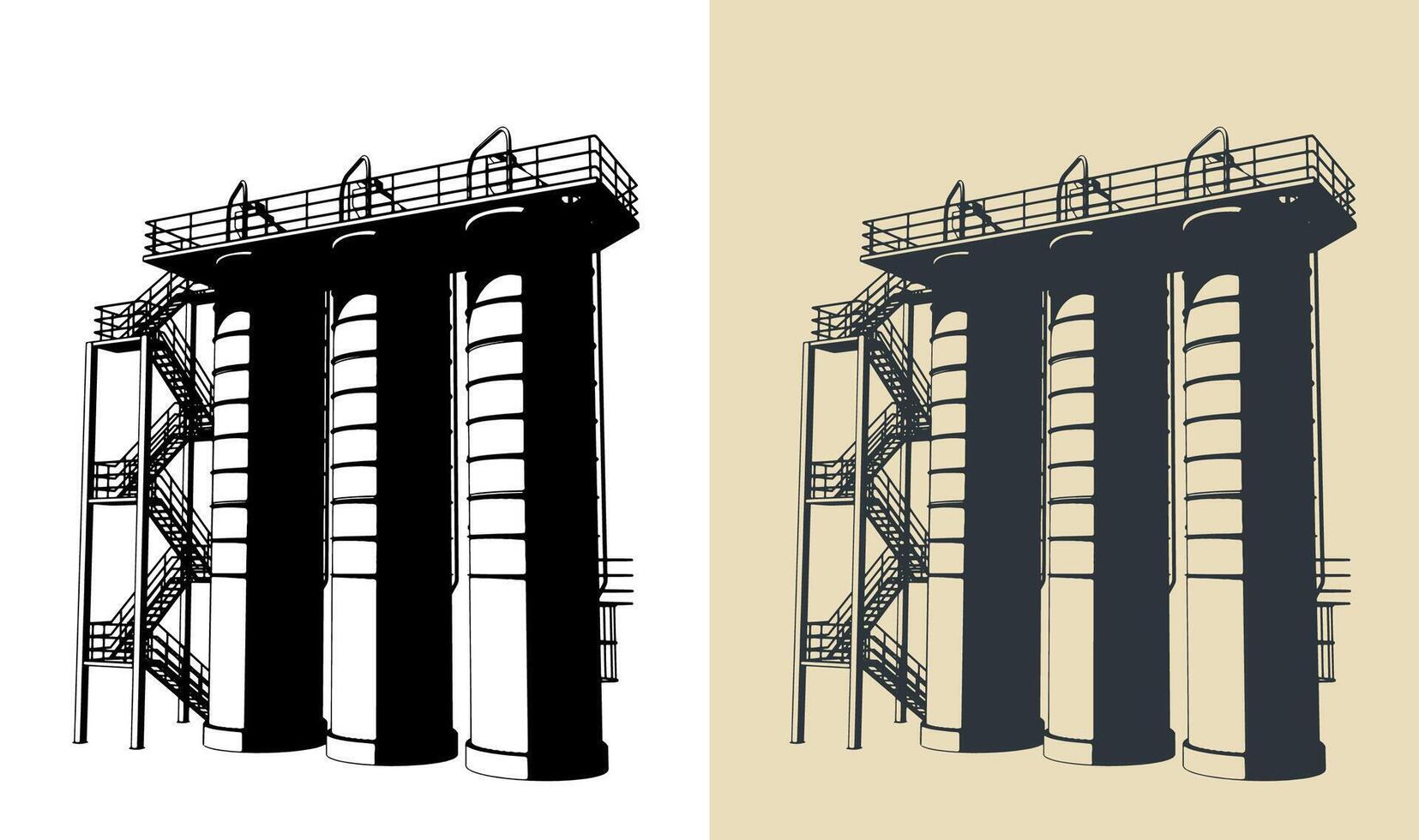 Silo storage system vector
