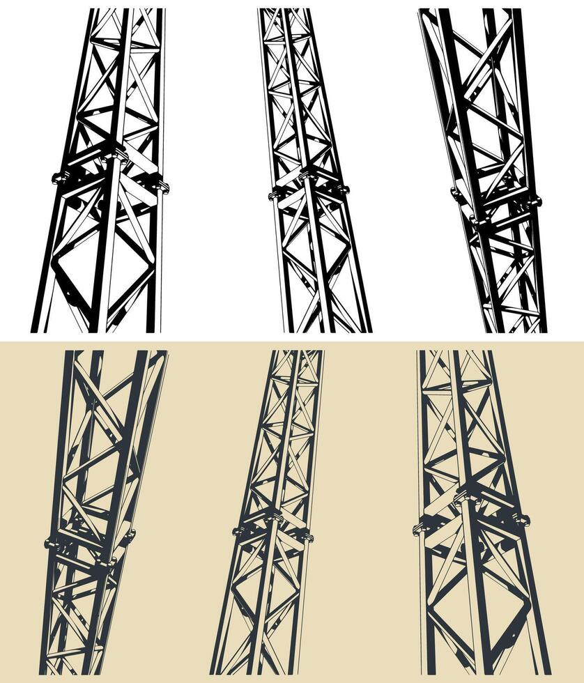 Modular metal truss illustrations vector