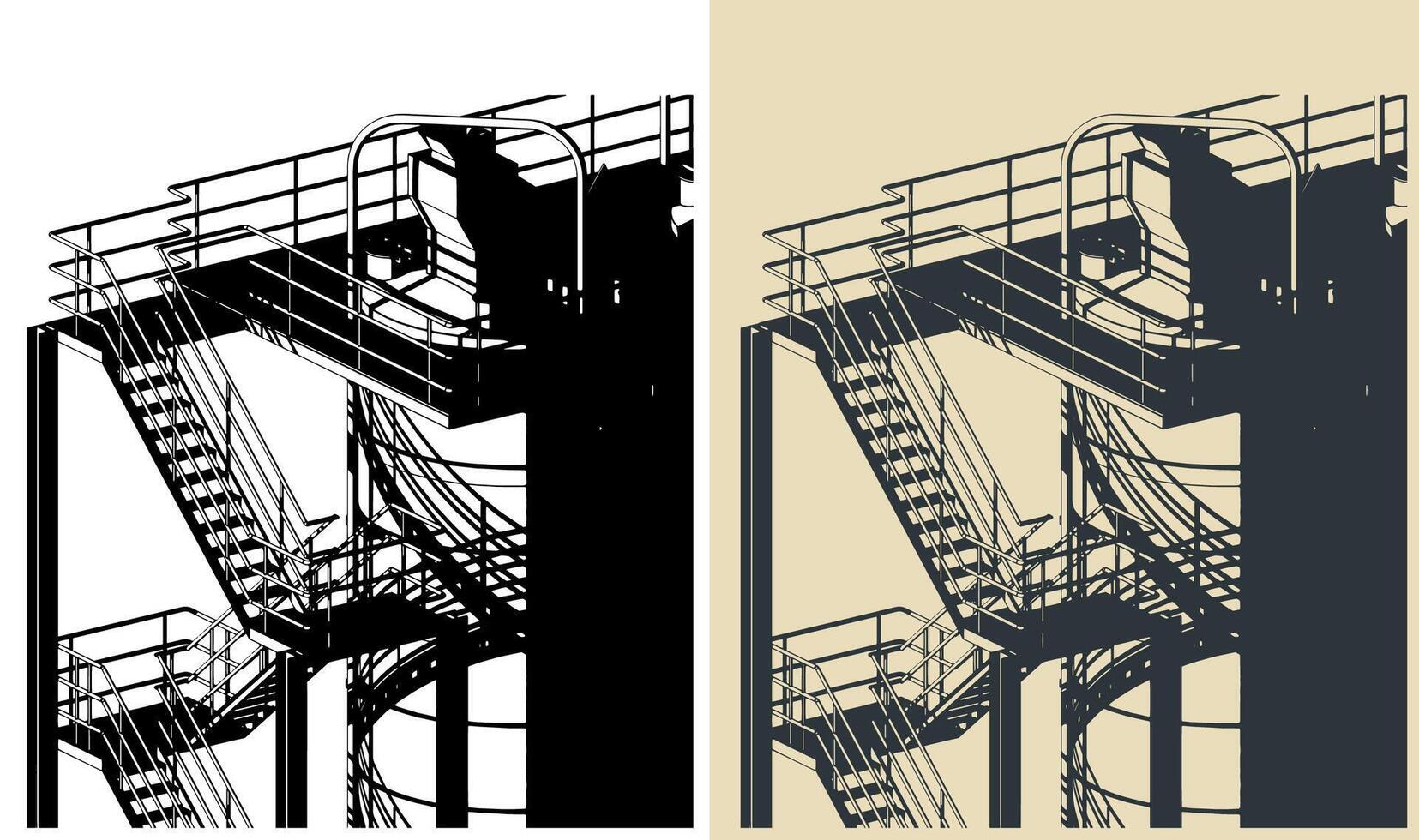 Silo storage close-up vector