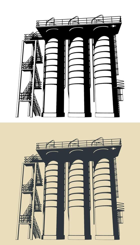 Silo storage illustrations vector