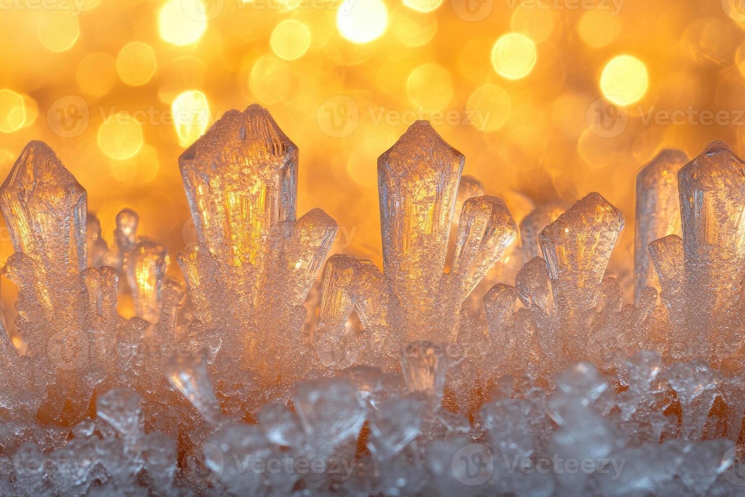Macro photography of ice crystals creating stunning winter wonderland photo