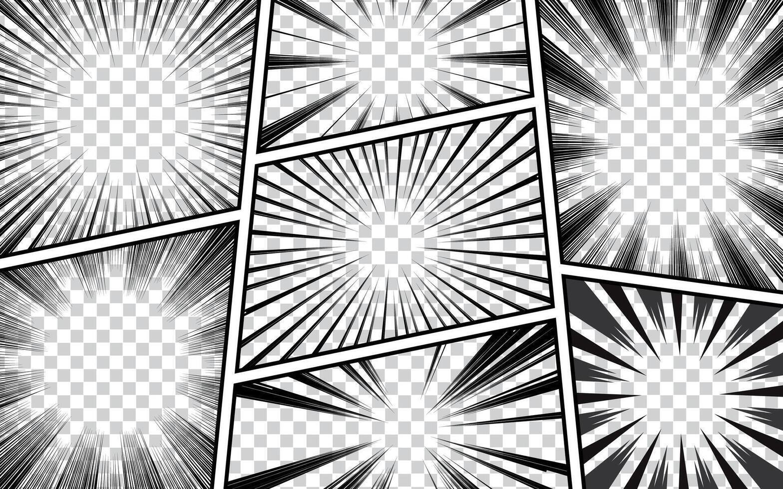 Comic Book Action Layout Background with halftones, dynamic textures and action speed effects vector