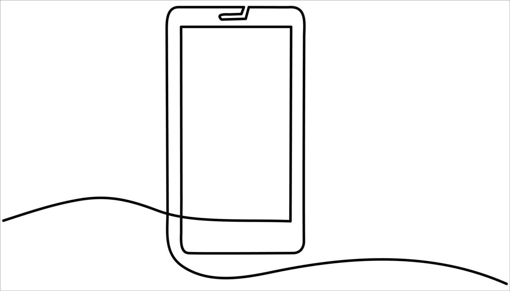 Hand set phone icon. Phone continuous one line drawing illustration vector