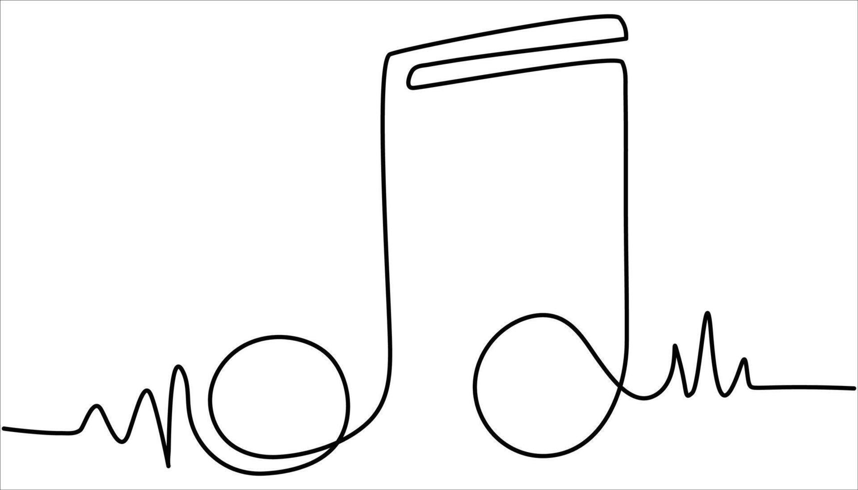Musical Note Continuous Line Icon vector