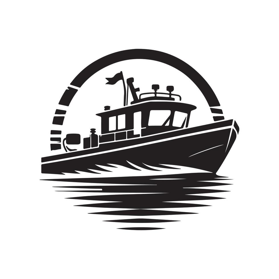 Towboat Silhouette Vectors for Web and Social Media Design
