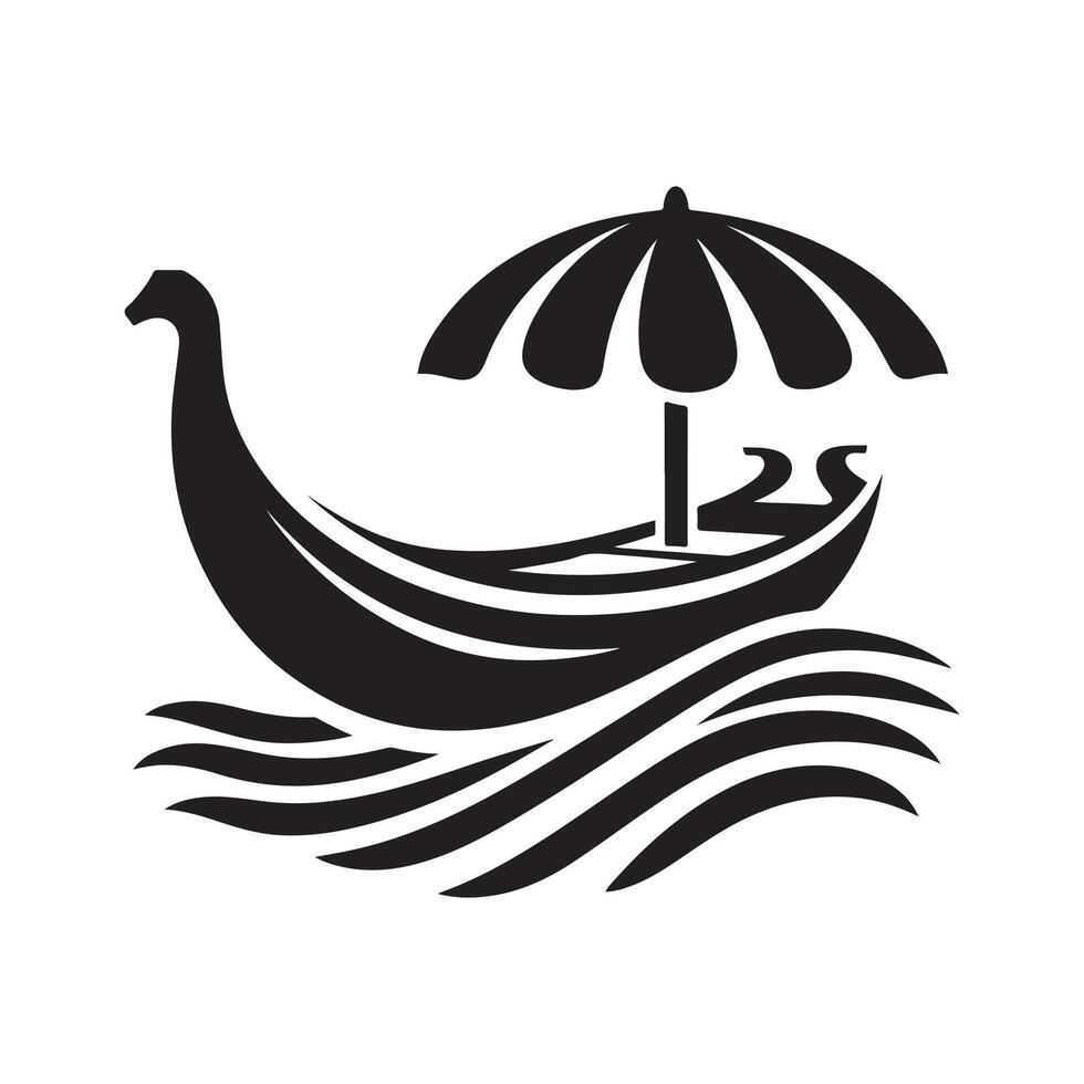 Sampan Silhouette Vectors Art for Digital and Print Media
