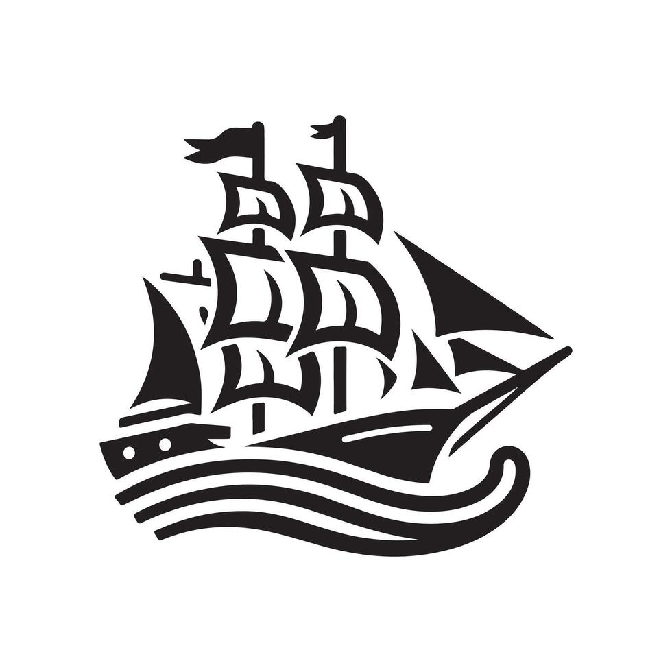 Ketch Silhouette Vectors for Coastal and Maritime Themes