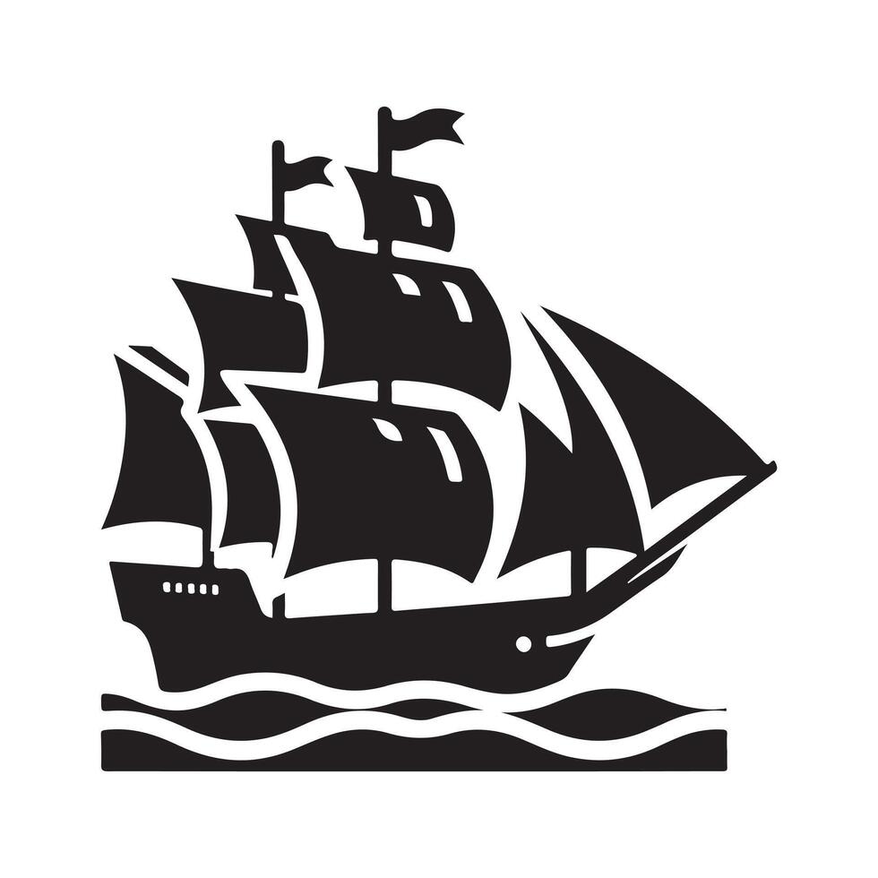 Premium Quality Whaling Ship Silhouette Vectors Designs