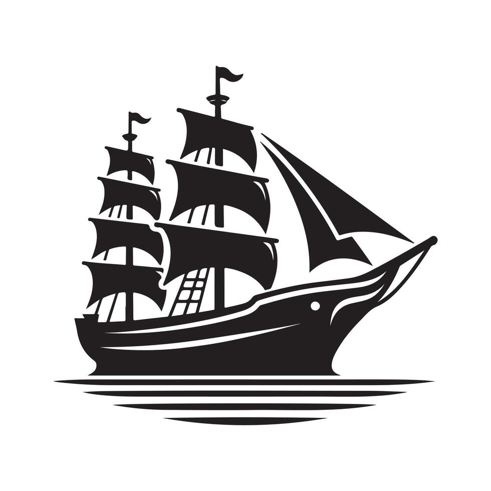 High-Quality Whaling Ship Silhouette Vectors Designs for All Needs