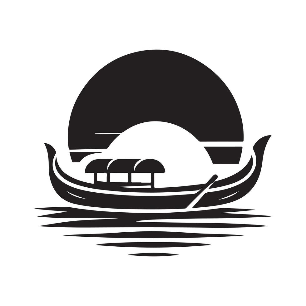 Sampan Silhouette Vectors for Unique Nautical Illustrations