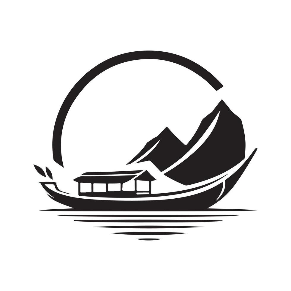 Sampan Silhouette Vectors for Coastal and Maritime Branding