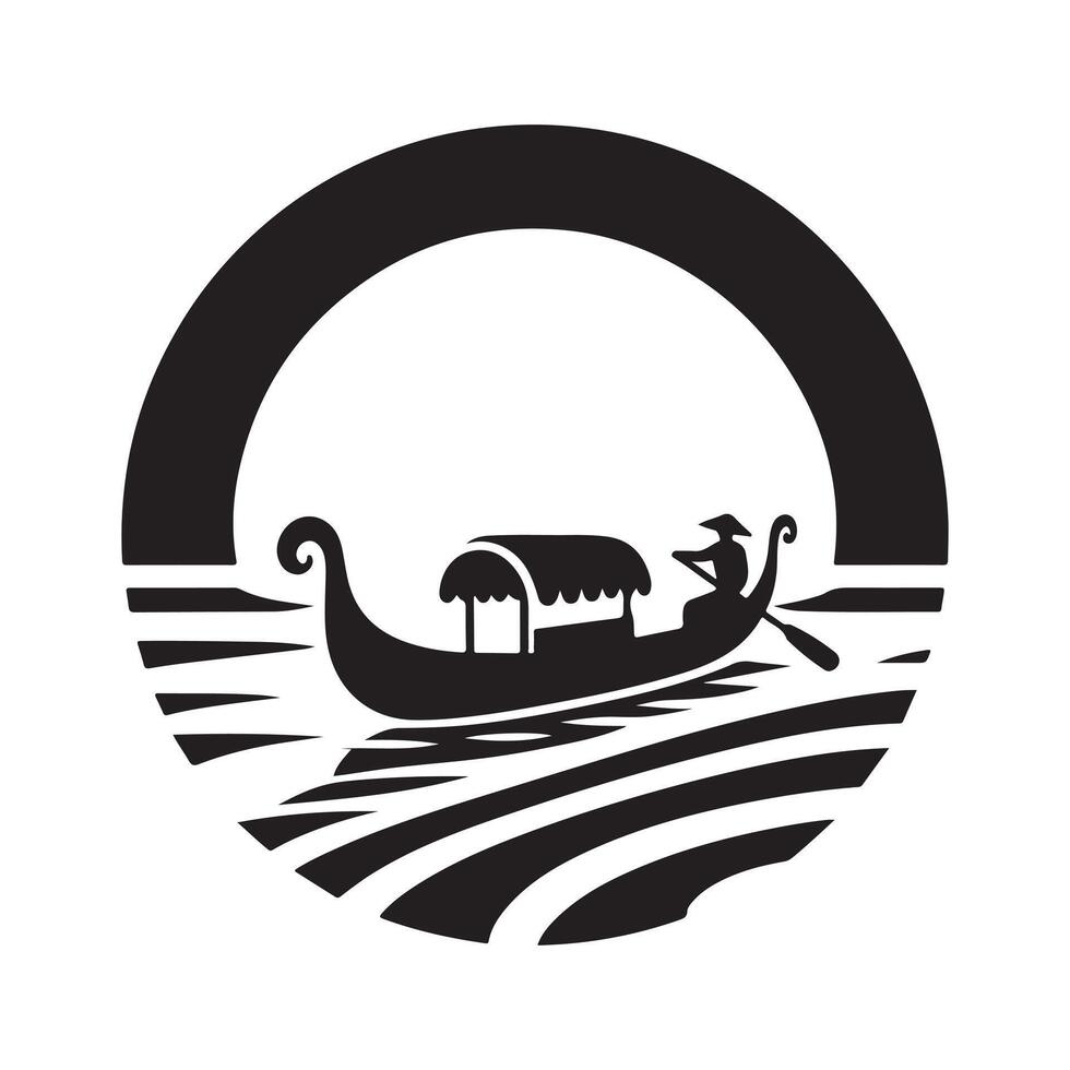 Elegant Sampan Silhouette Vectors for Minimalist Designs