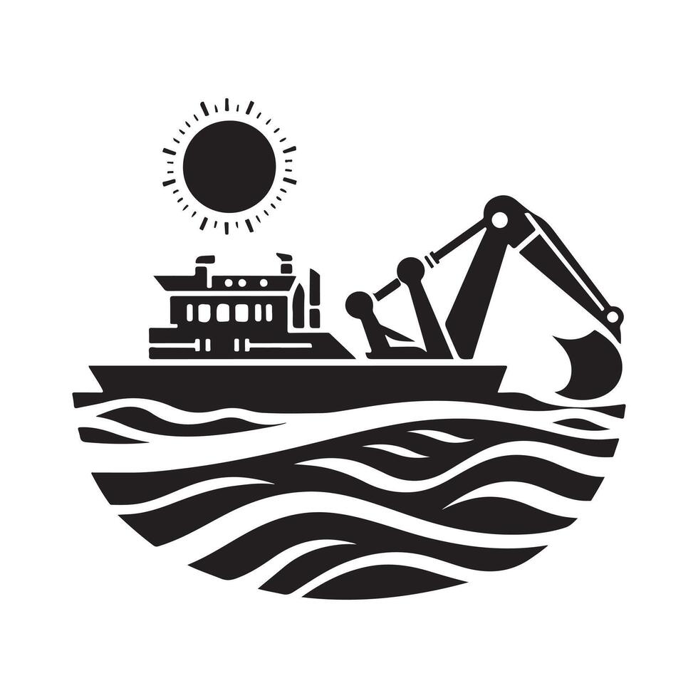 Versatile Dredger Silhouette Vectors Art for Any Project