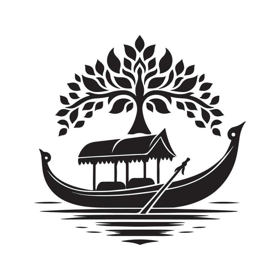 Beautiful Sampan Silhouette Vectors for Illustrative Use